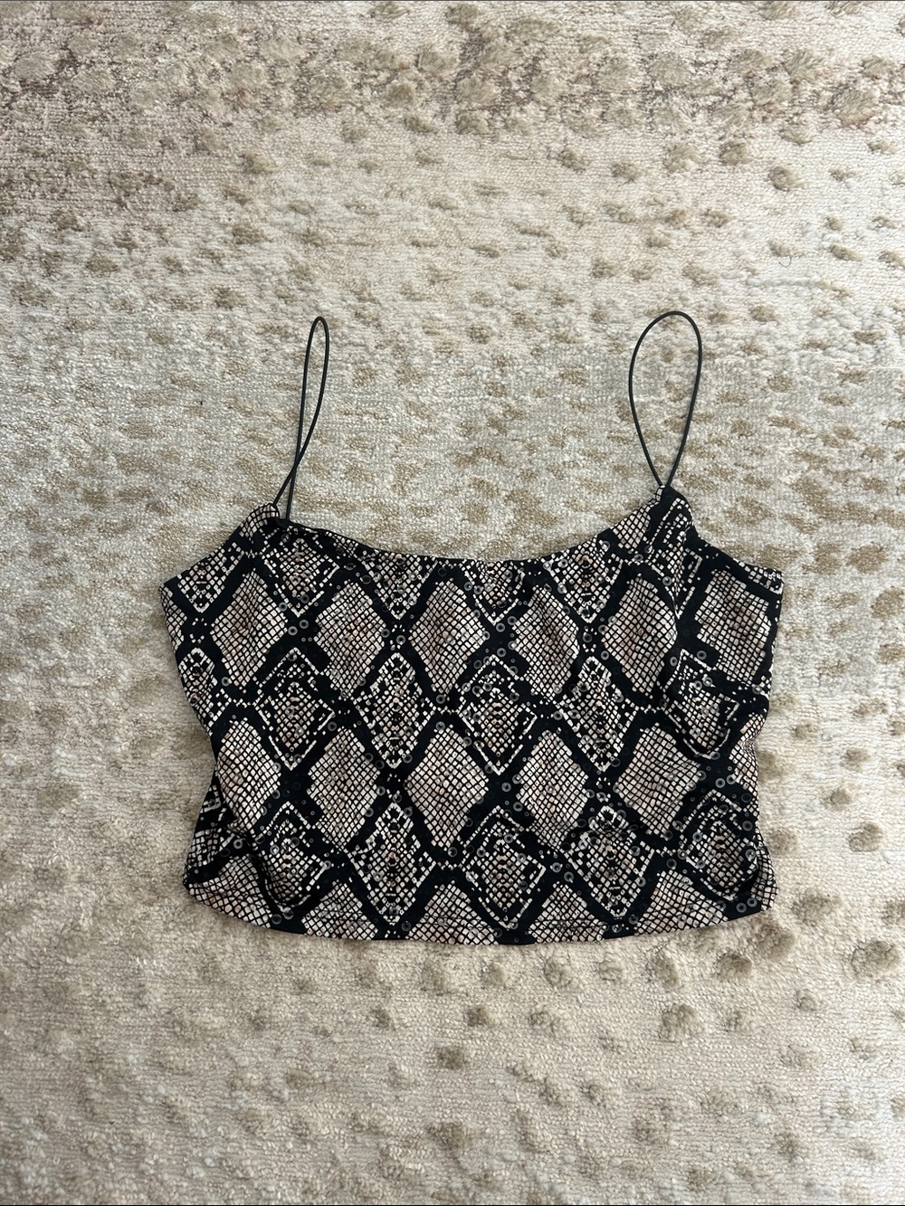 Windsor Black and Cream Geometric Snake-Print Camisole